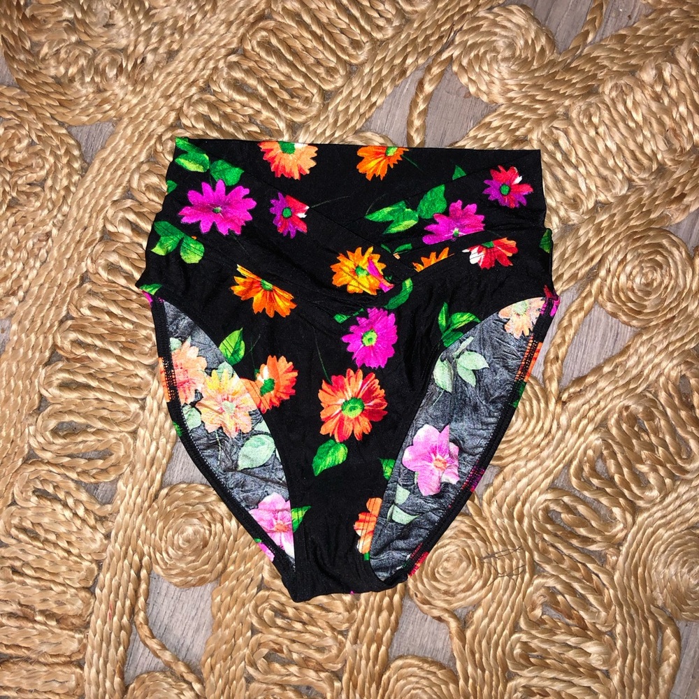VINTAGE Neon Floral Bikini Bottoms